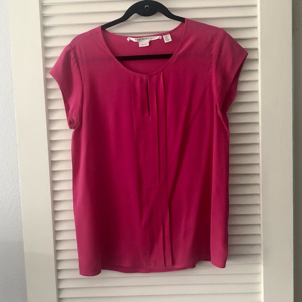 Max Studio pink silk shirt